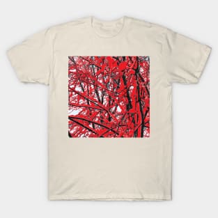Surreal Wildfire, tree in red black gray white T-Shirt